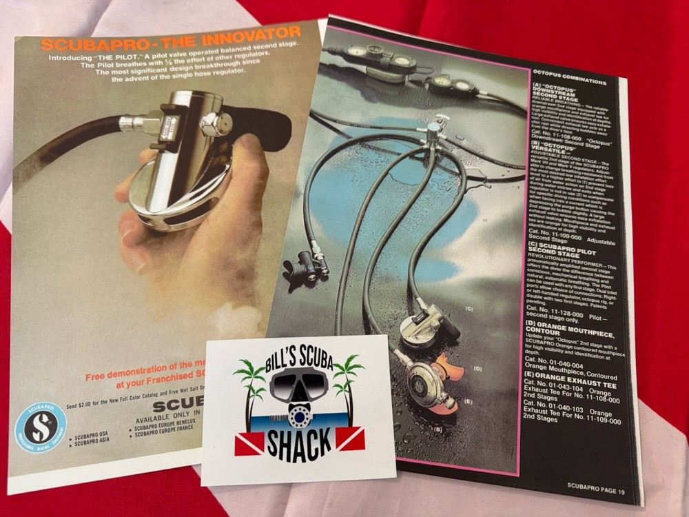 SCUBAPRO REGULATOR PILOT SECOND STAGE REPAIR PROCEDURES SCHEMATIC PLUS ARTICLES