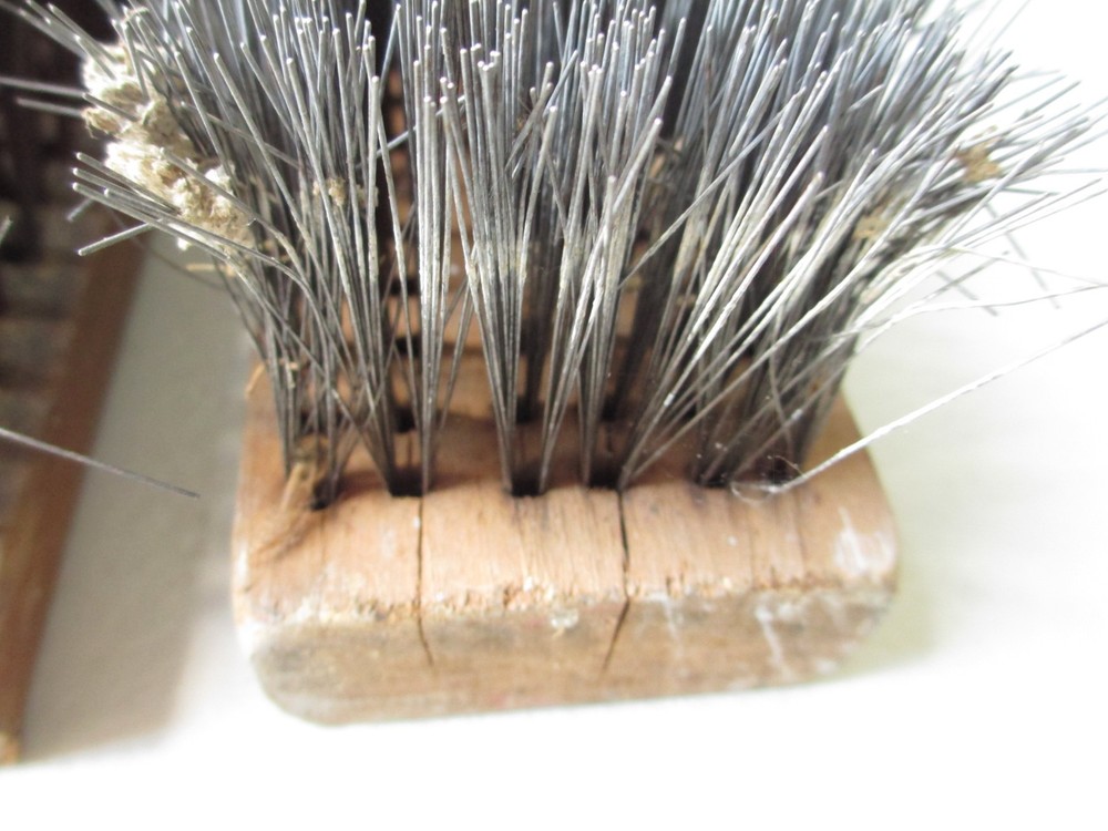 2 x Vintage USED Large Wire Brushes