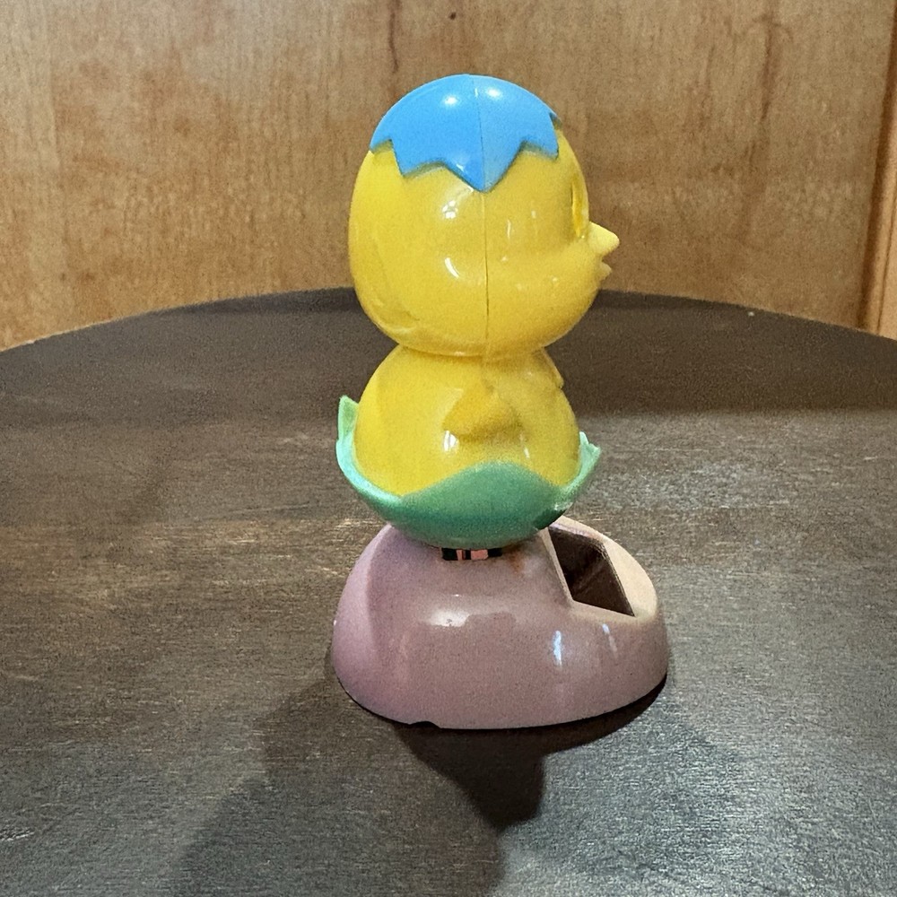 Solar Powered Dancing Toy Easter Chick In Blue Easter Egg Tested Working