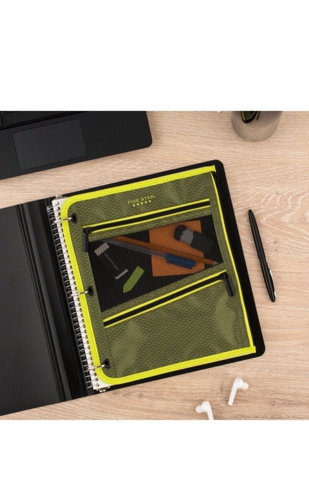 2 Pack-Five Star Large Pencil Pouch Olive/Citrus