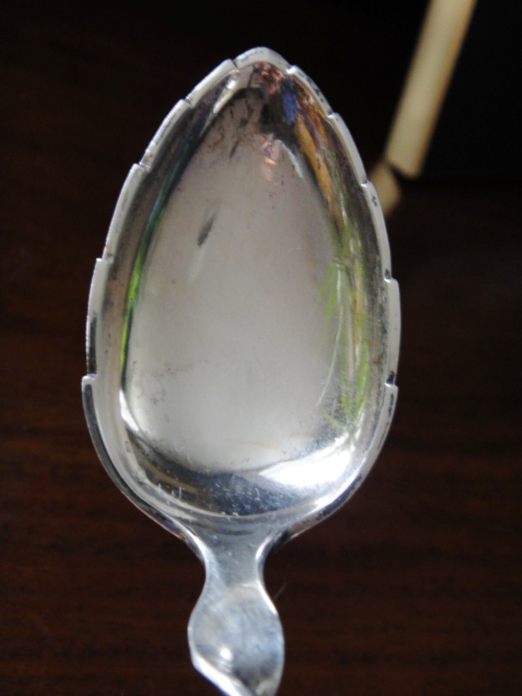 Norwegian Signed J.P Tea Caddy Twist Loop Handle Spoon 830 Silver Fine Condition