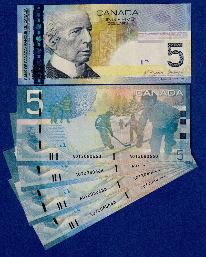 Canada $5 (2006) - BC-67a / P-101Aa  aUNC/UNC Note -  Prefix AOT