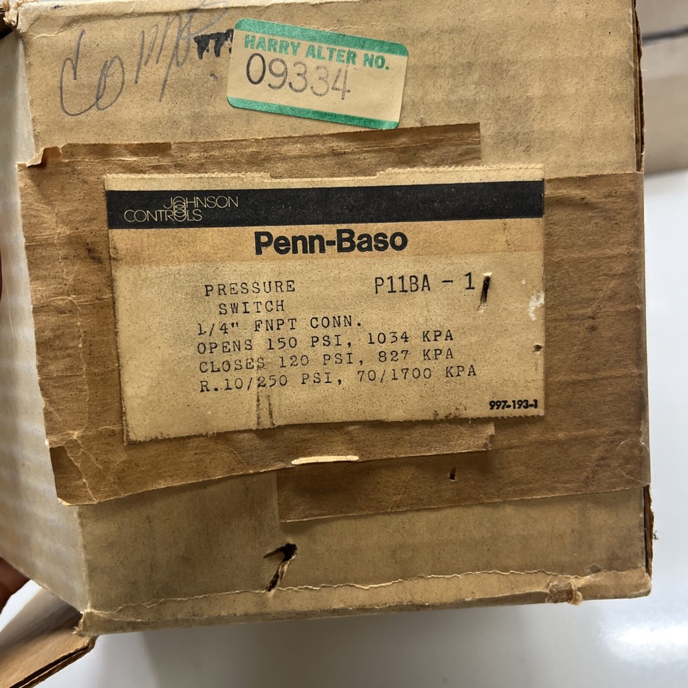 Johnson Controls Pump And Air Compressor Control P11BA-1