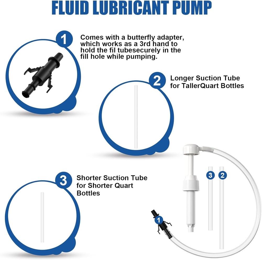Fluid Pump for Standard Quart Bottles，8cc Per Pump Stroke, Transmission Fluid