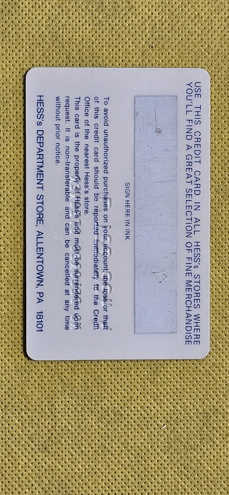 Hess's Credit Card ~ exp ? ~ our CC933