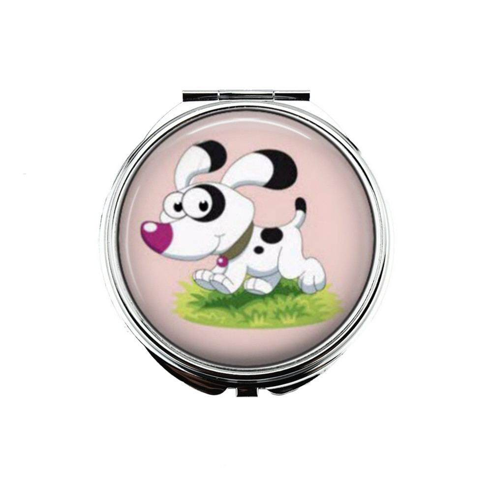 1 Dog Portable Makeup Compact Double Magnifying Mirror!