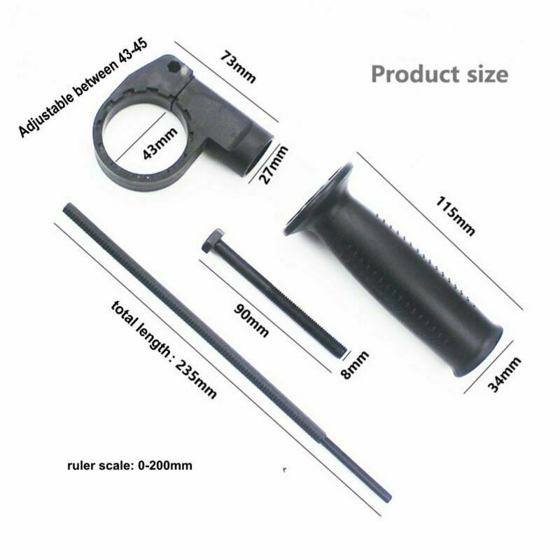 Powerful and Stable For Electric Drill Handle with Comfortable Grip Black