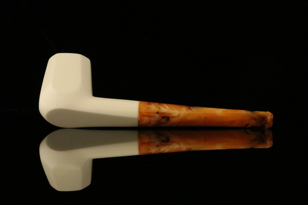 srv - Sitting Panel Block Meerschaum Pipe with fitted case M2562