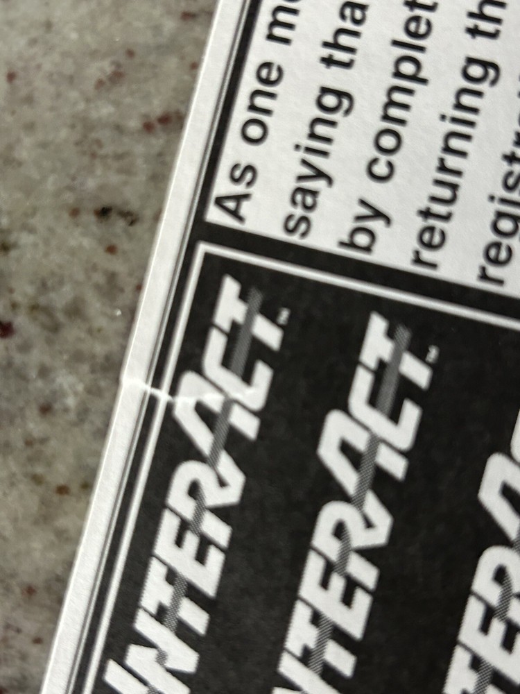 InterAct Product Reg Registration Card Insert