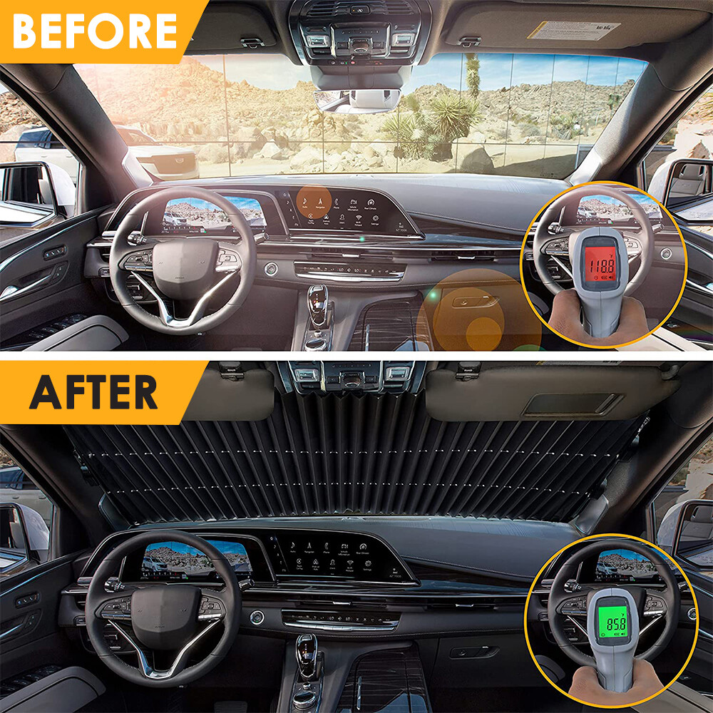 Retractable Car Windshield Sun Visor Shade Front Window Folding UV Block Cover