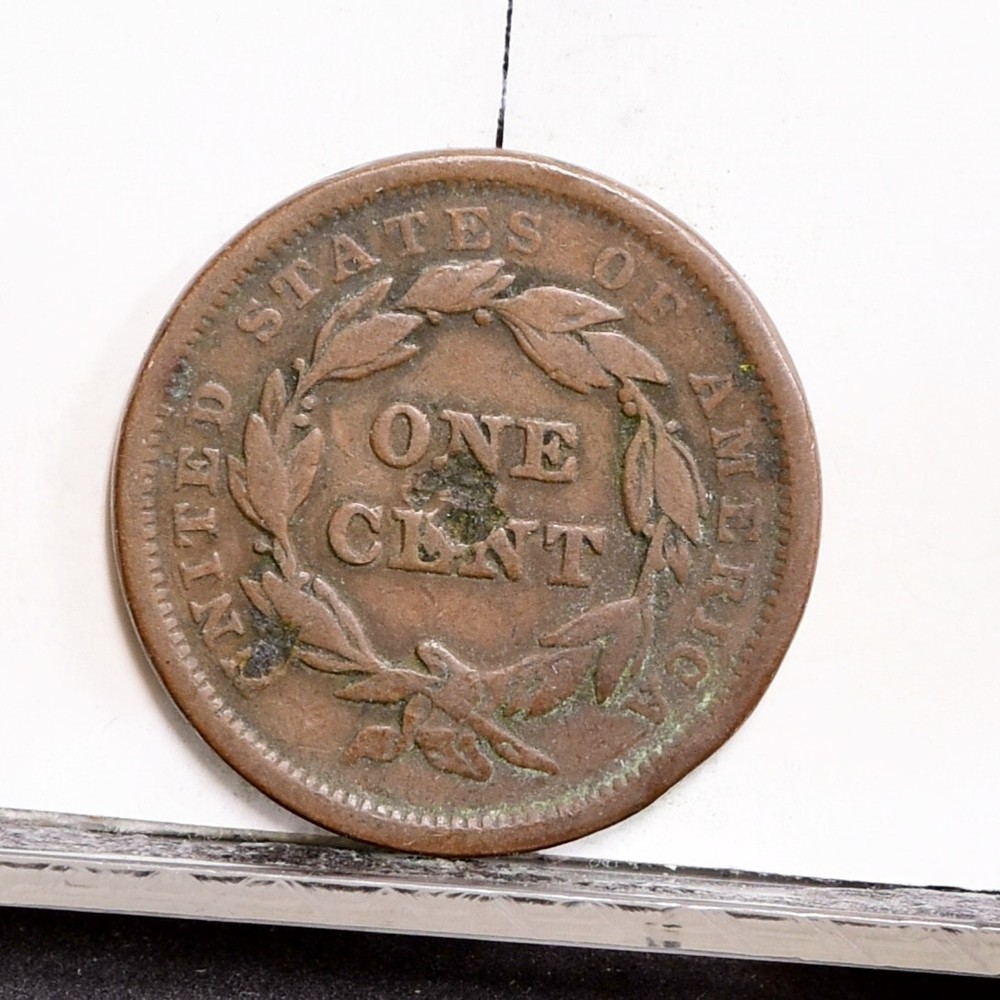 1842 Large Cent - Large Date- VF Details, Nicks Overall (#57747-L)