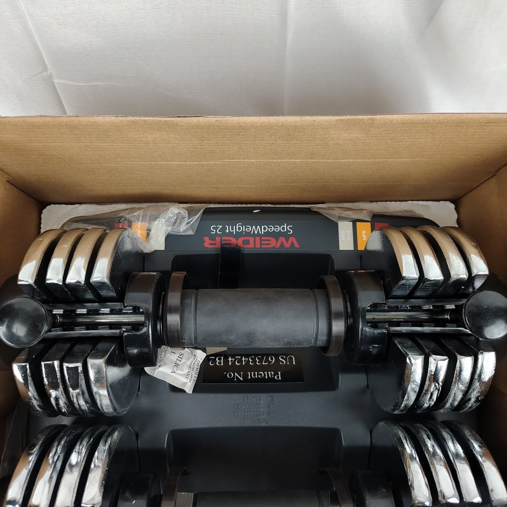Weider SpeedWeight Adjustable Workout Dumbbells 25 LBS Total Pair