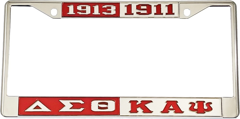 Delta Sigma Theta + Kappa Alpha Psi Split License Plate Frame [Silver Standar...