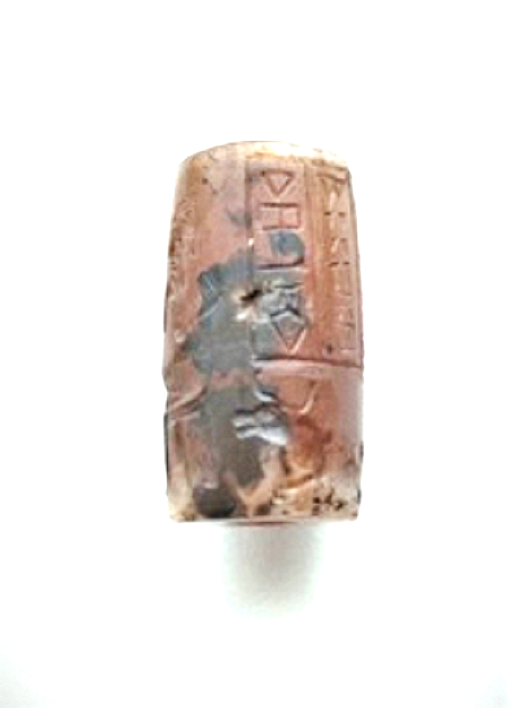 Ancient Carved Agate Cylinder Seal w Script 36 mm