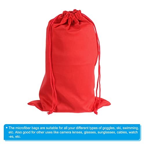 Ski Goggle Bag, Microfiber Snow Goggles Case Cover Soft Storage Sleeve Red