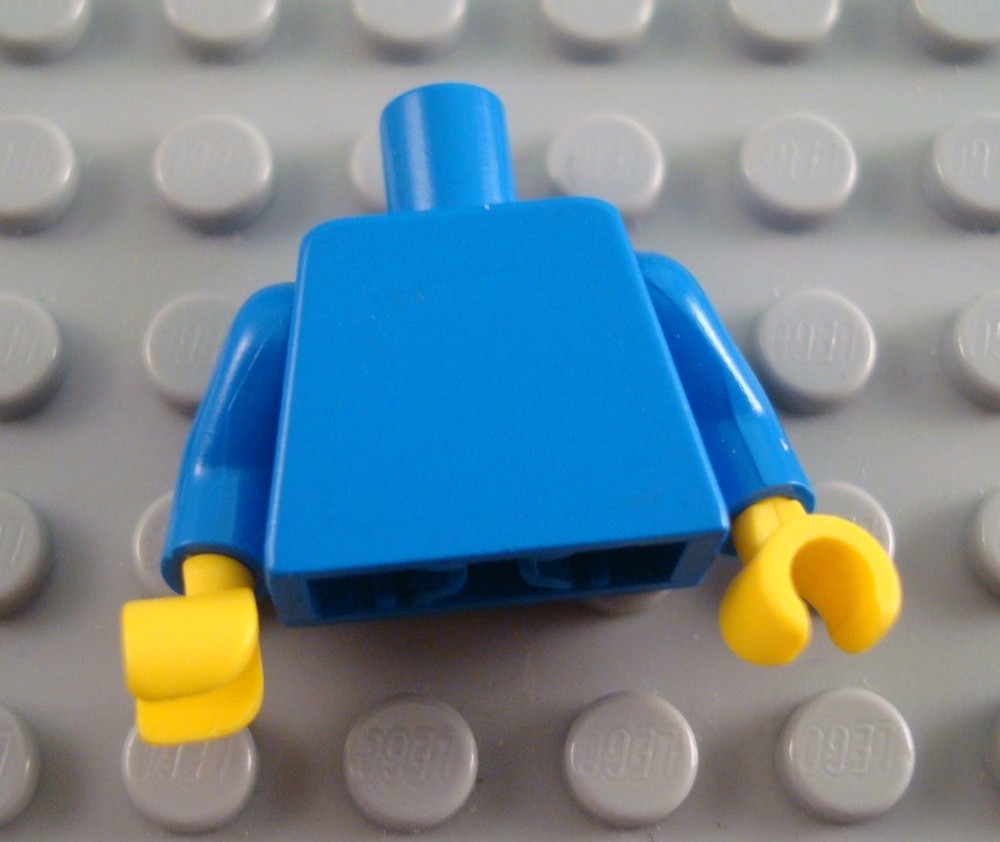LEGO Plain Blue Minifig Torso with Yellow Hands