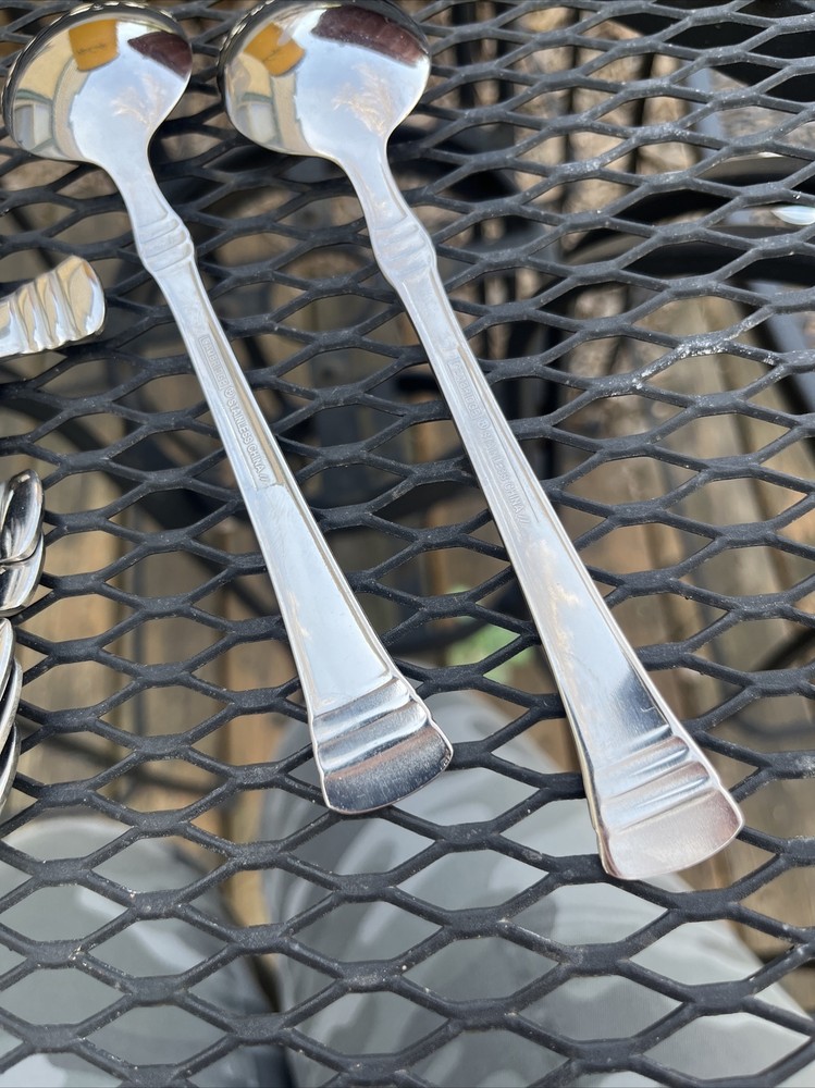 2 Cambridge Oval Soup/Tablespoons CODIE Stainless Glossy Flatware 7-1/8" 12 sets