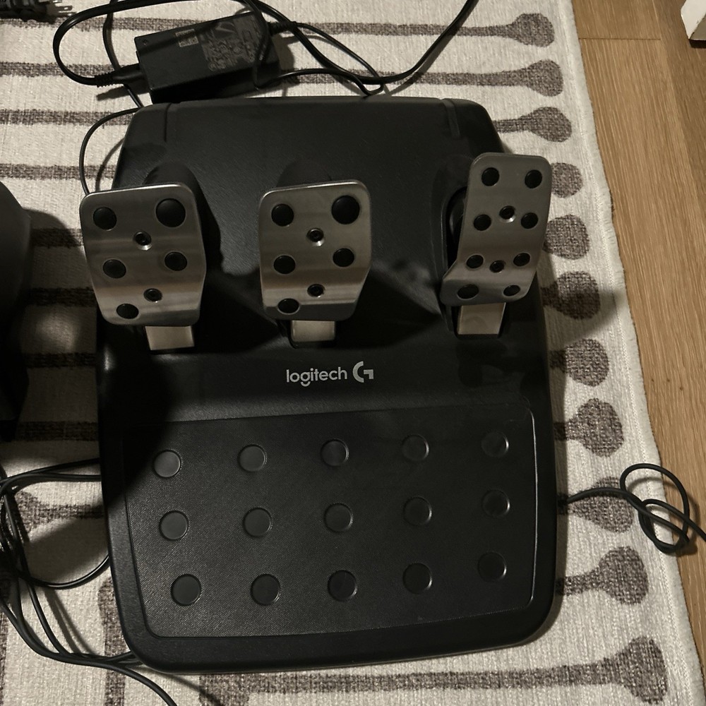 Logitech Steering Wheel, Pedal Set & Power Adapter Video Game Accessory Bundle
