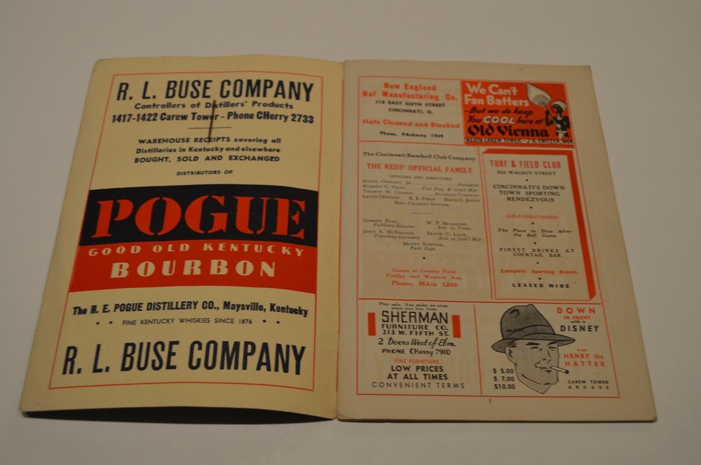 1937 CINCINNATI REDS CROSLEY SCORE BOOK PROGRAM WITH PIN!!! MUST SEE!!!