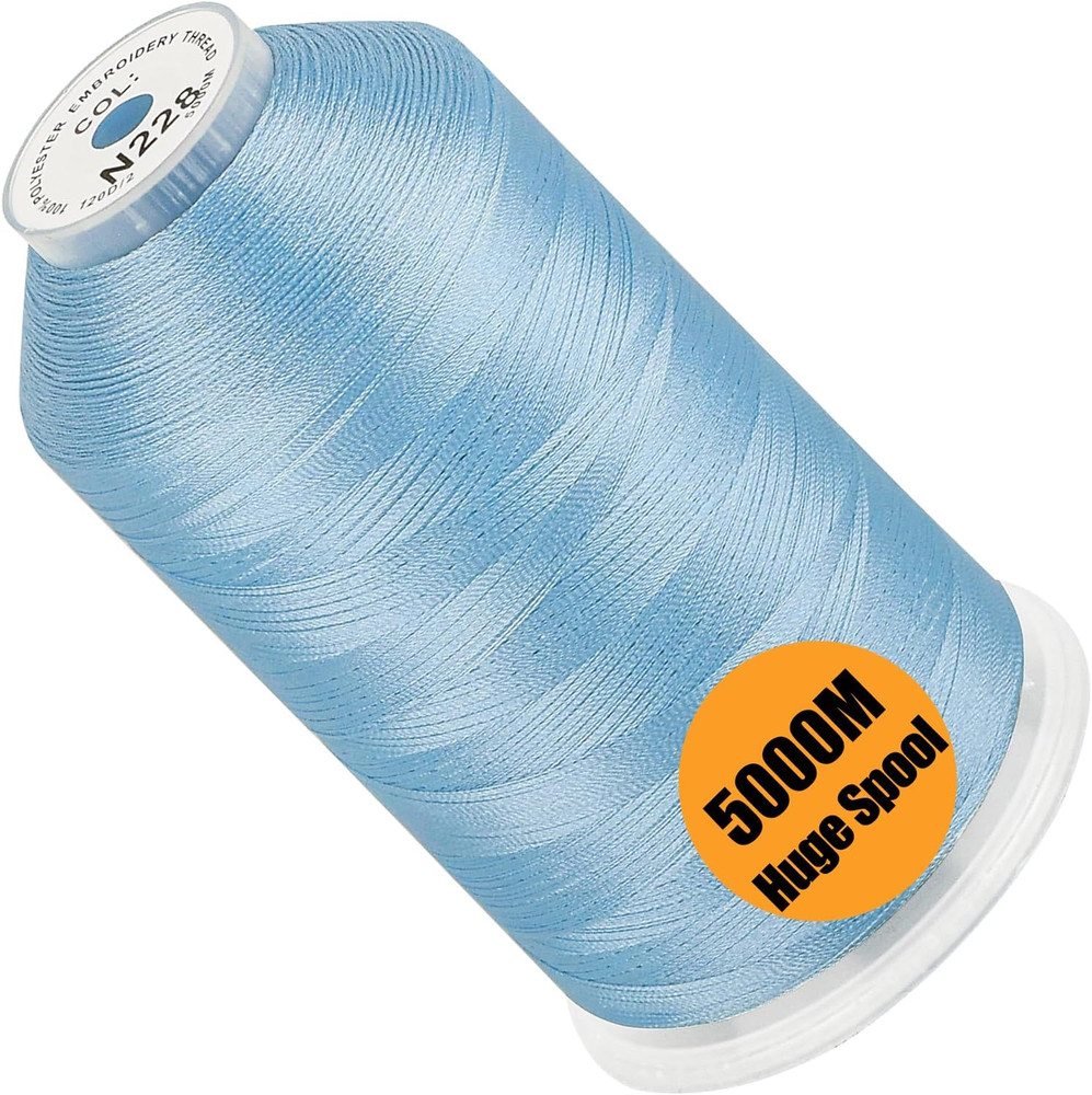 - Single Huge Spool 5000M Each Polyester Embroidery Machine Thread 40WT for Comm