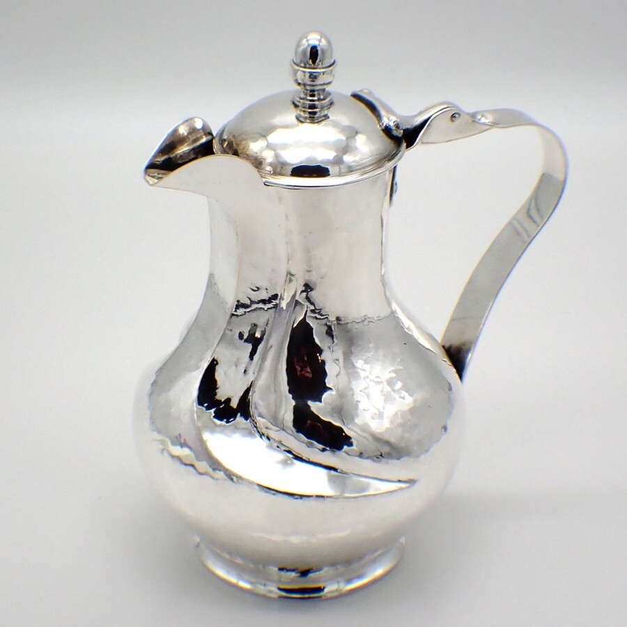 Lidded Pitcher Hammered 84 Standard Silver