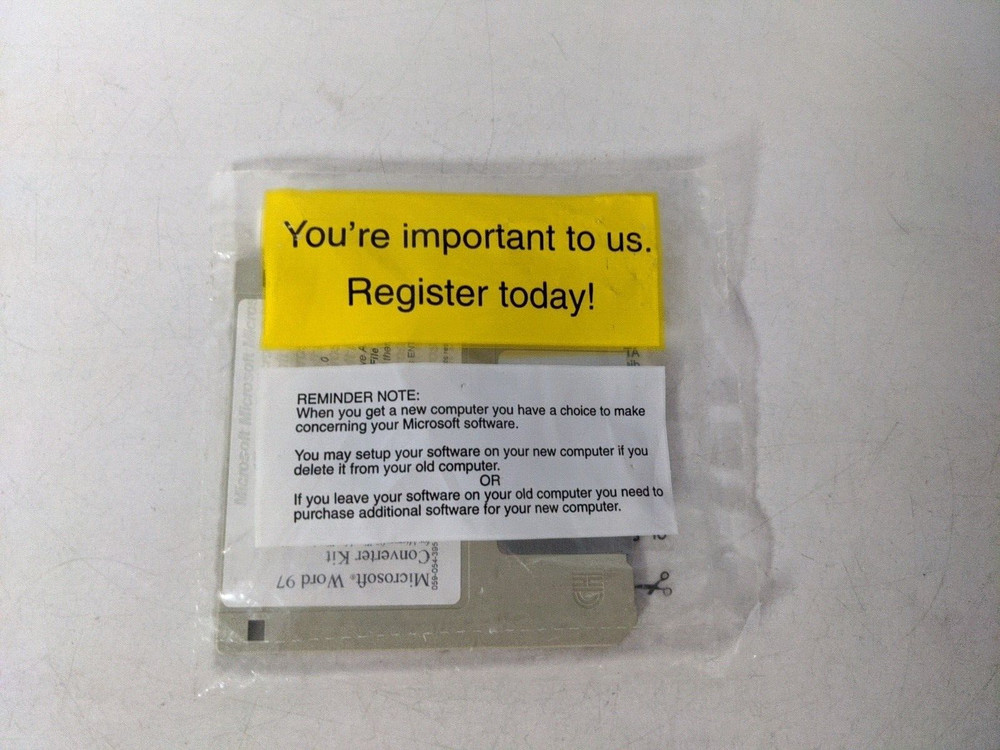 VINTAGE MICROSOFT WORD 97 CONVERTER KIT DISK 1 - SETUP