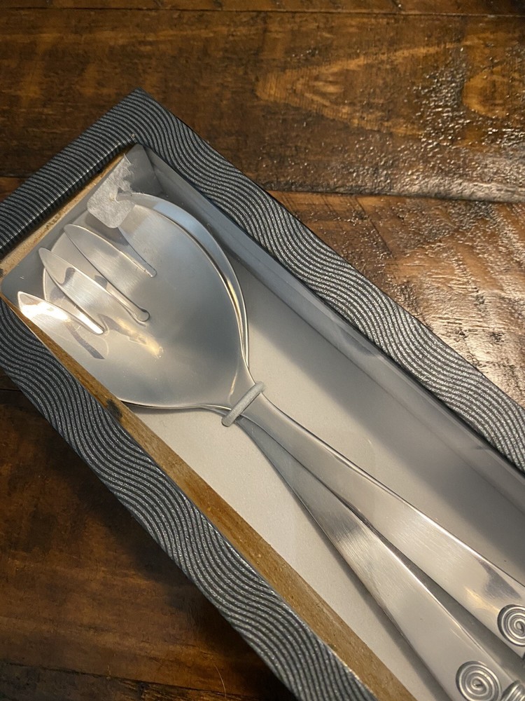 Wild Eye Designs Spoon & Fork Salad Serving Set With Beaded Handles Stainless