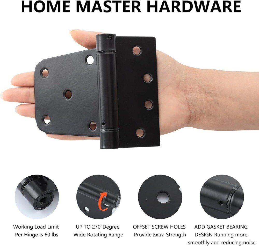 HOME MASTER HARDWARE Self-Closing 3.5" Gate Hinge, 2 Pack ( Spring Hinge)