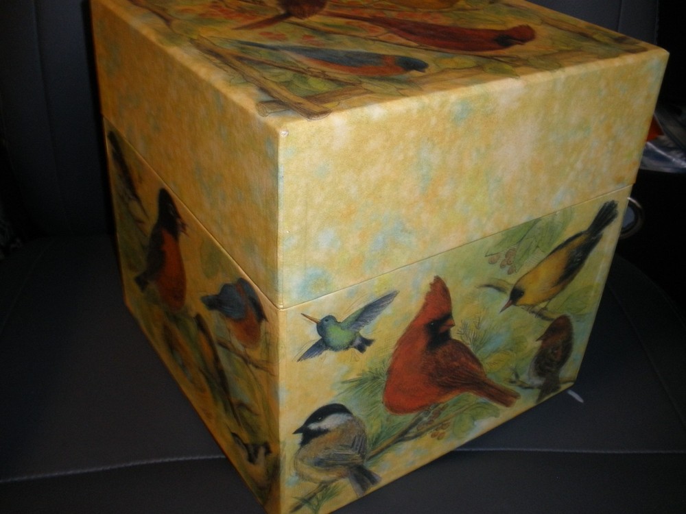 Bob's Boxes FEATHERED FRIENDS Birds 8"x8"x8.25" EUC