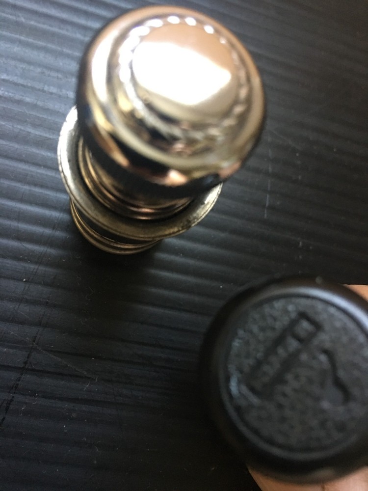 Pair Vintage Car Cigarette Lighter Plugs Silver and Black