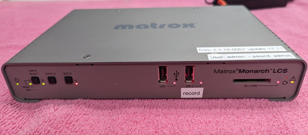 Matrox Monarch LCS  -  IP Streaming Encoder - HDMI & SDI Inputs - w/power supply