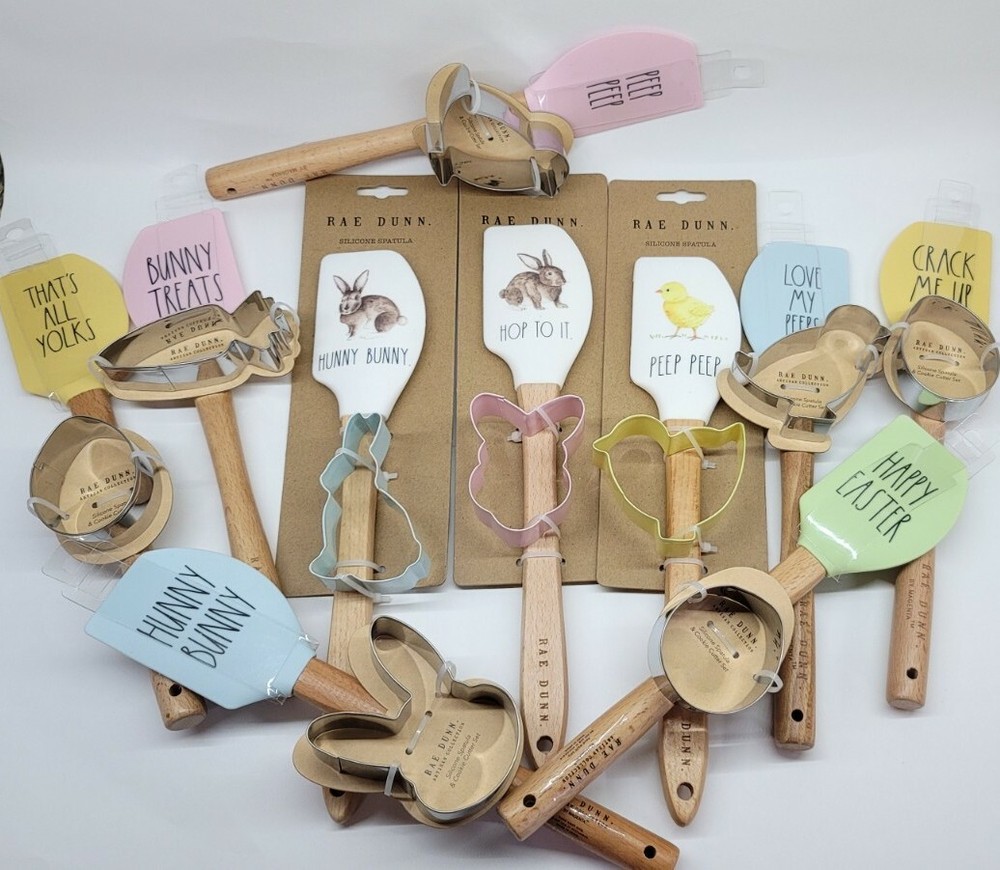 Rae Dunn Easter Spatula Cookie Cutter Set Gift NEW