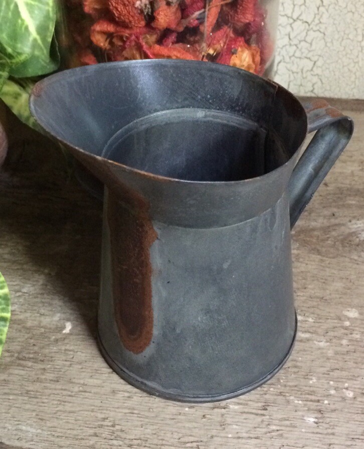 MINI Galvanized Pitcher Can Rustic Tin Planter Vase Basket Primitive Farmhouse