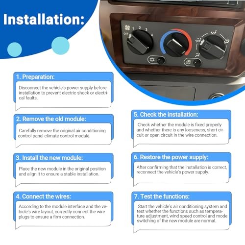 A/C Control Panel Climate Control Module Fits for 2001-2005 Mack Ch613 cv713