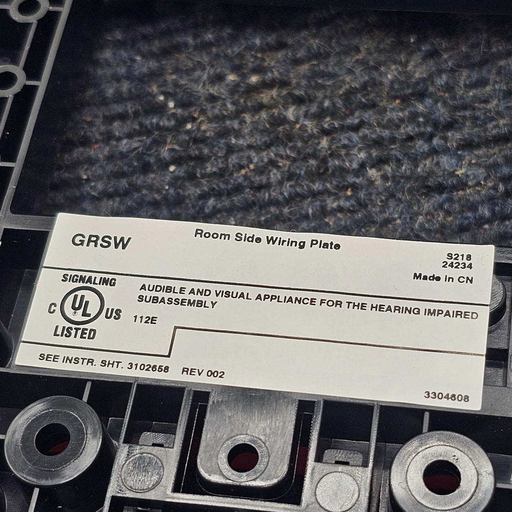Edwards GRSW Room Side Wiring Mounting Plate