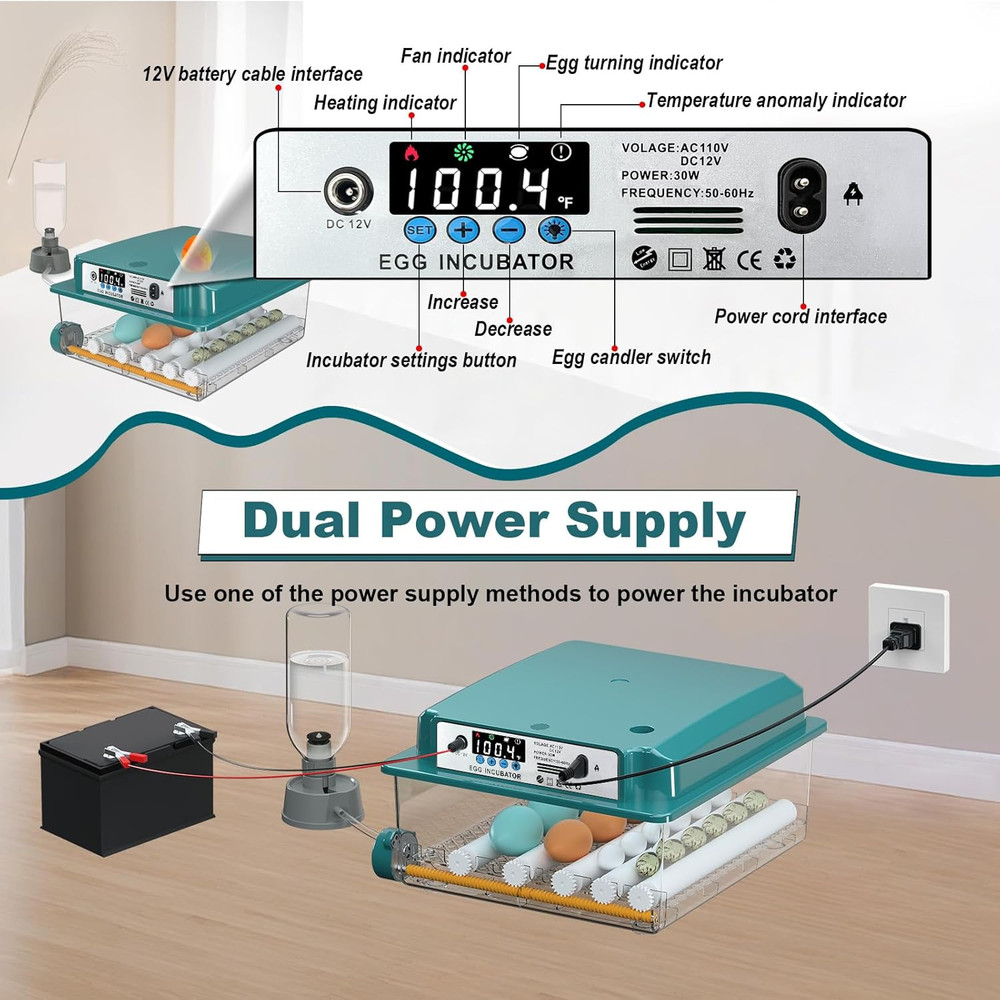 16 Eggs Incubators for Hatching Eggs, Egg Incubator with Automatic Egg