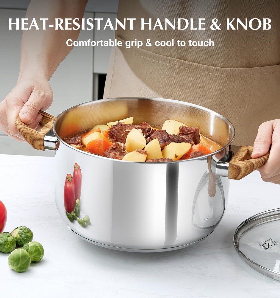 KOCH SYSTEME CS Stainless Steel Pot - 4 Quart Induction 4QT, Silver