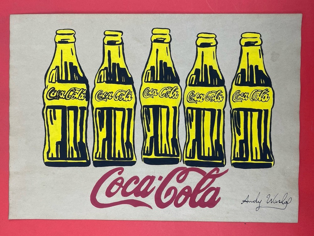 Andy warhol Drawing on paper (Handmade) signed and stamped
