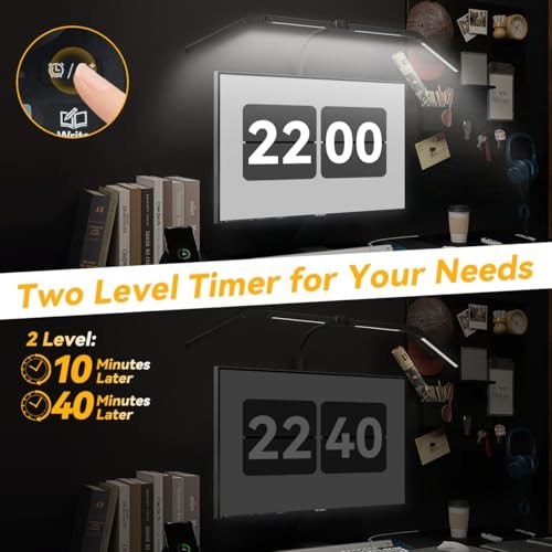 Adjustable LED Desk Lamp – Stepless Dimming & Color Temp Remote Control, Eye