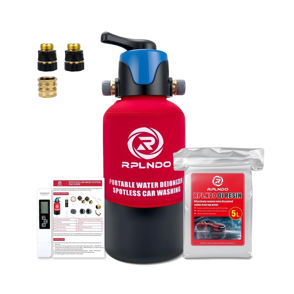 Spotless Car Wash System with Bypass,Pre-Filled with DI Resin, Deionized Wate...