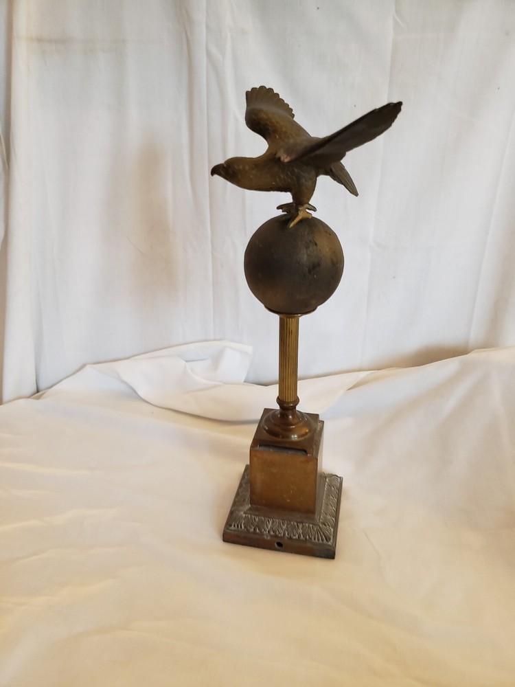 Vintage brass Eagle on sphere globe 17" unique!