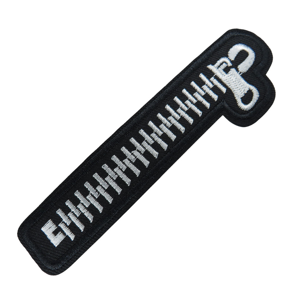 Zipper patch iron on patch biker punk patch iron on