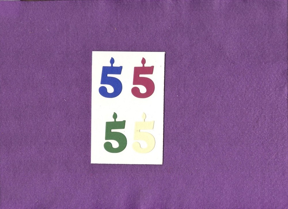 BIRTHDAY CANDLE five (5) die cuts scrapbook cards