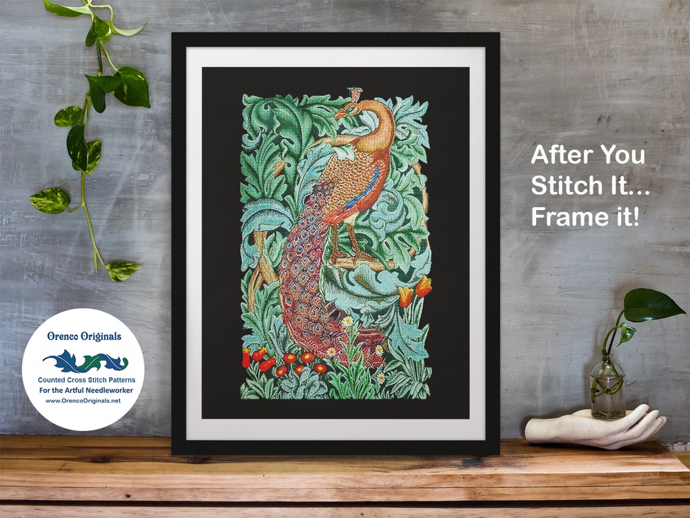 William Morris Strawberry Thief Counted Cross Stitch Chart Pattern