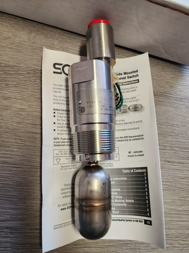 SOR 1510C-G5A-C-L9-ES-CSCV Float Level Switch SOR Level Switch