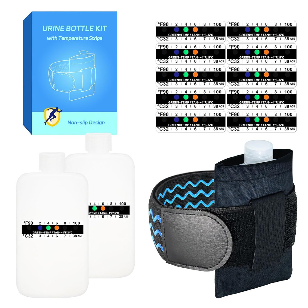 Thinner Urine Test Complete Kit - 3.5Oz Translucent Empty Bottle, Non-Falling an