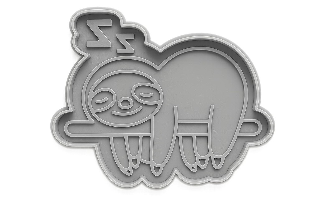 Snoozing Sloth Cookie Cutter - 4x3.5" Fun Kitchen Baking Design