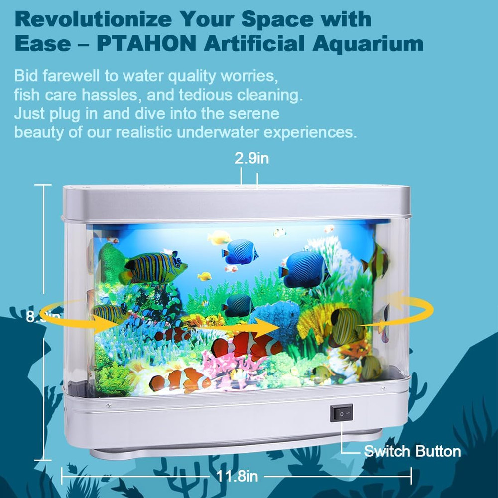 Artificial Tropical Fish Decorative Moving Aquarium Lamp - Virtual Ocean Motion.