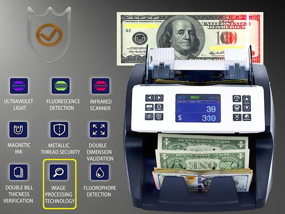 MA-180S Front Loading CIS Sensor Mixed Denomination Bill Counter Money Counti...