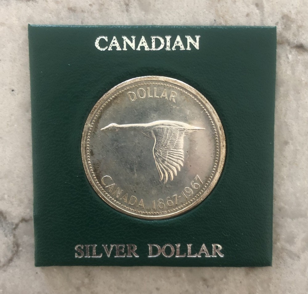 1967 Canada Silver Dollar Flying Goose 80% Silver Centennial Coin UNC